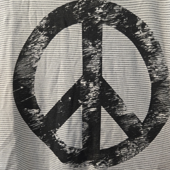 NWT Lauren Moshi Peace Sign Striped shirt - Picture 7 of 9